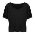 Jet Black - Front - Ecologie Womens-Laides Daintree EcoViscose Cropped T-Shirt