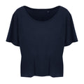 Navy - Front - Ecologie Womens-Laides Daintree EcoViscose Cropped T-Shirt