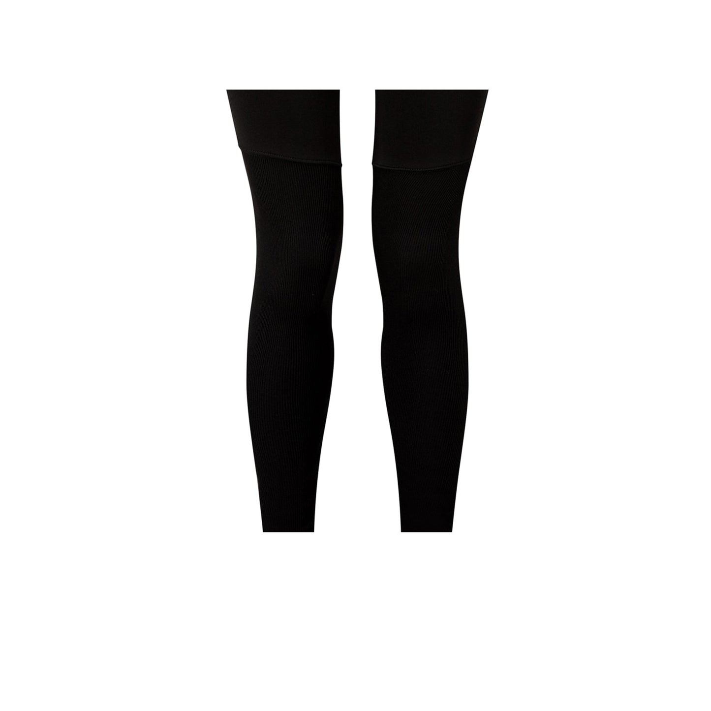 Black-Black - Side - TriDri Womens-Ladies Rib Knit Contrast Bottom Yoga Leggings