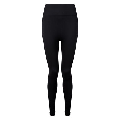 Black - Front - TriDri Women-Ladies Seamless 3D Fit Multi-Sport Sculpt Solid Colour Leggings