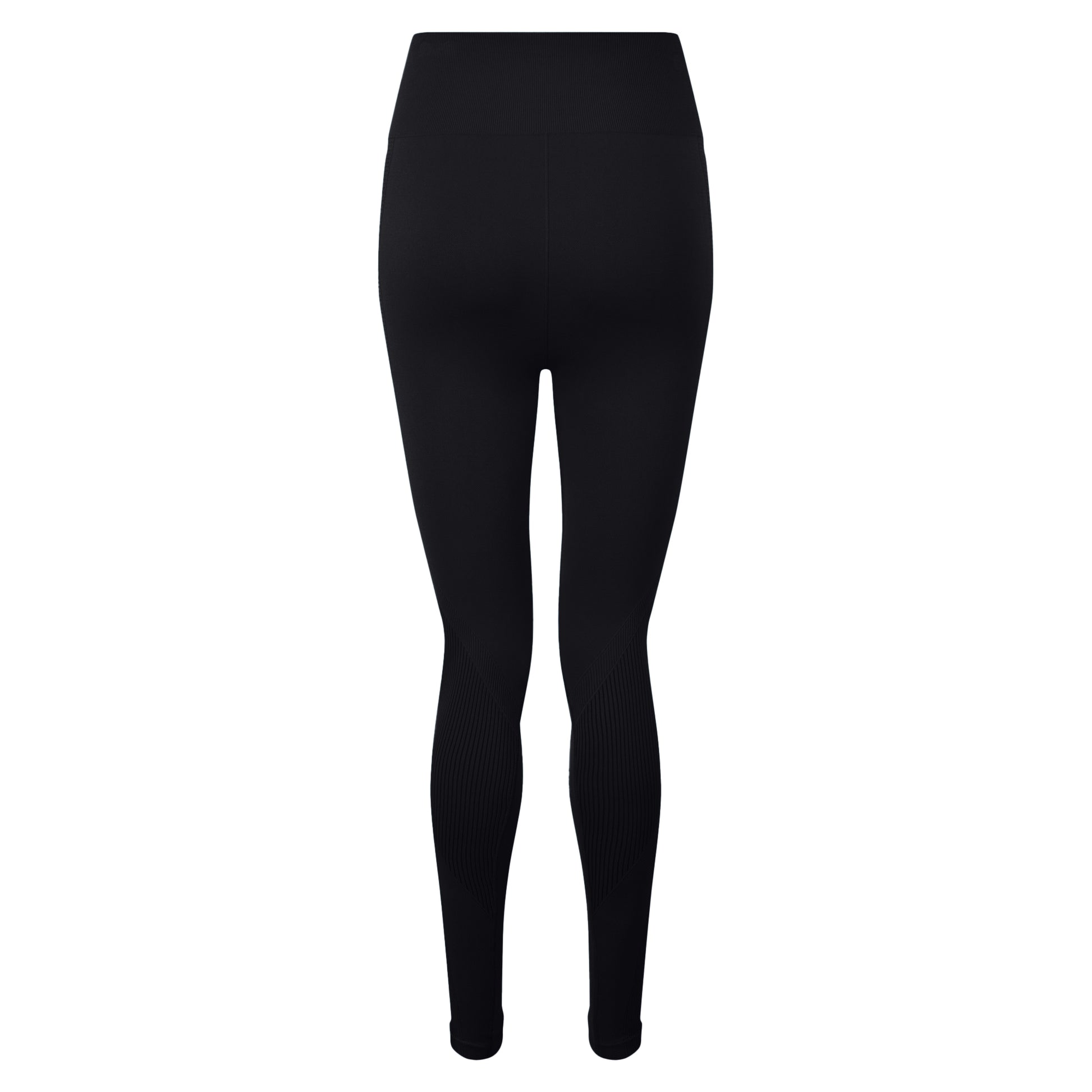 Black - Back - TriDri Women-Ladies Seamless 3D Fit Multi-Sport Sculpt Solid Colour Leggings