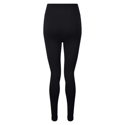 Black - Back - TriDri Women-Ladies Seamless 3D Fit Multi-Sport Sculpt Solid Colour Leggings