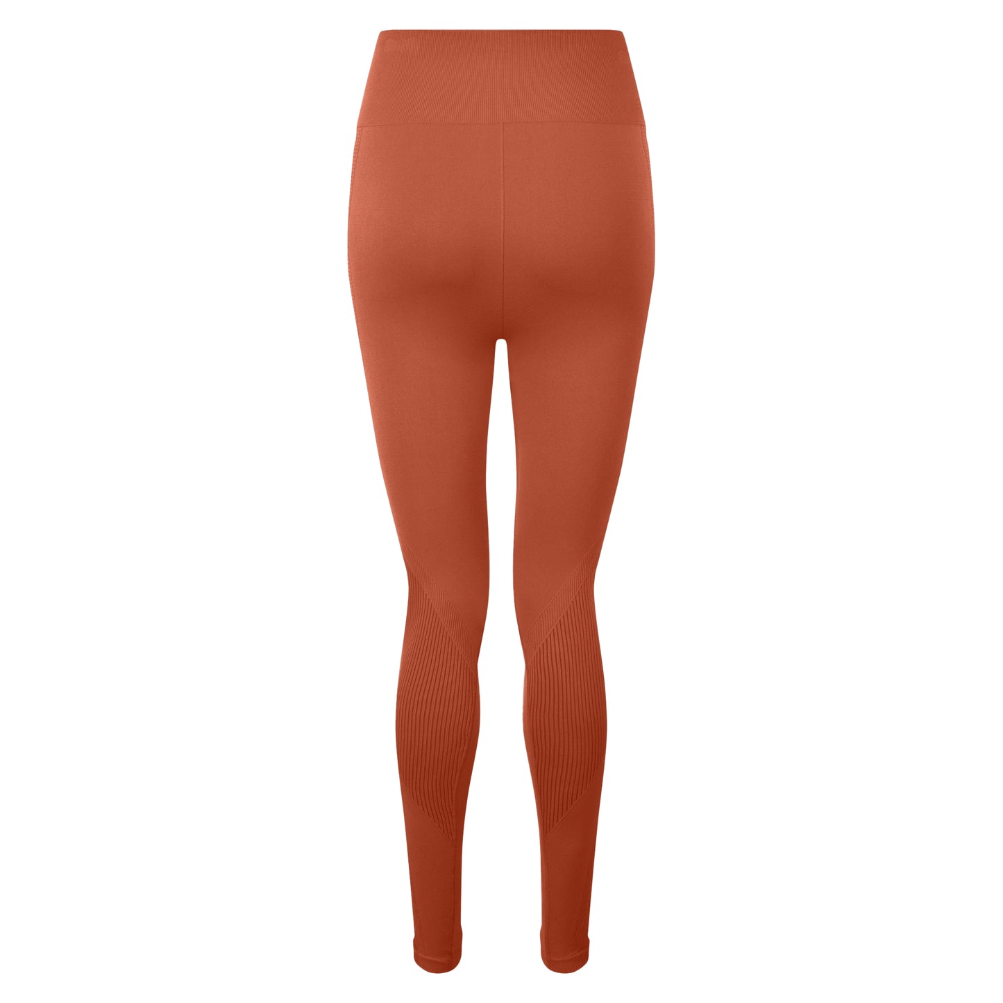 Rust - Back - TriDri Women-Ladies Seamless 3D Fit Multi-Sport Sculpt Solid Colour Leggings