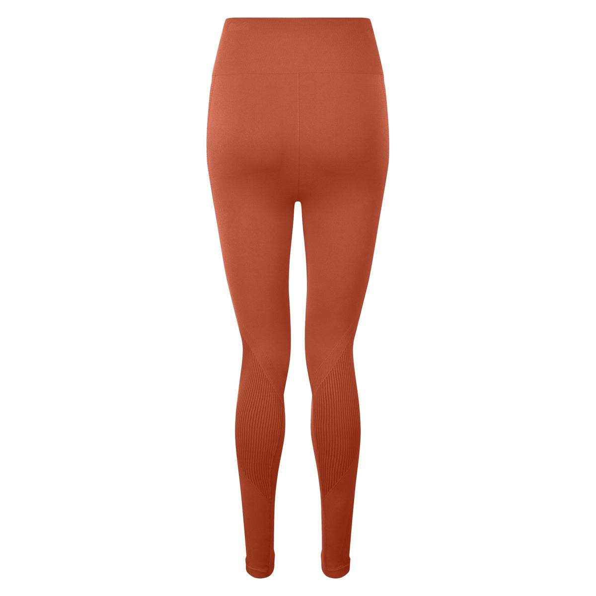Rust - Back - TriDri Women-Ladies Seamless 3D Fit Multi-Sport Sculpt Solid Colour Leggings