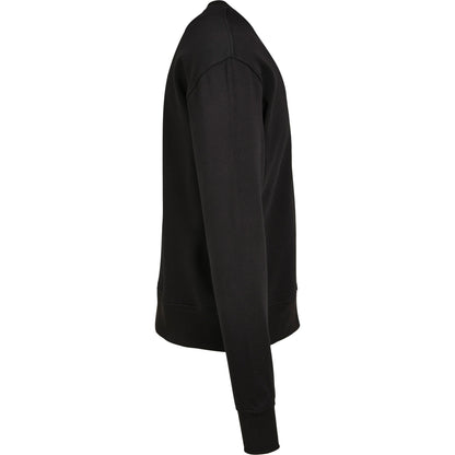 Black - Side - Build Your Brand Unisex Adults Premium Oversize Crew Neck Sweatshirt