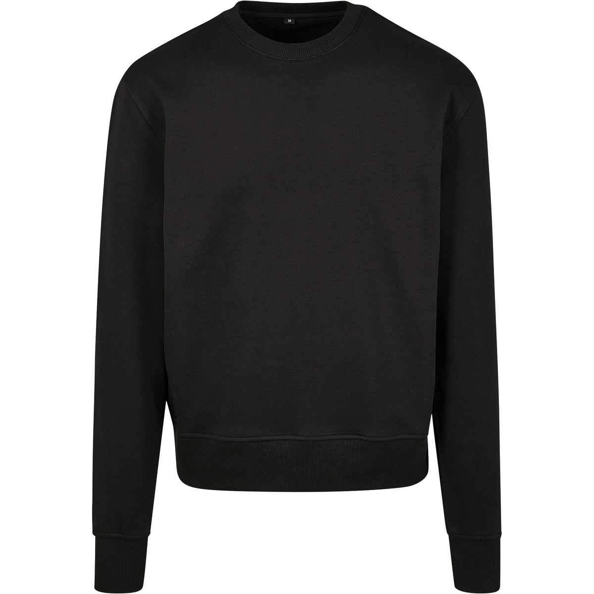 Black - Front - Build Your Brand Unisex Adults Premium Oversize Crew Neck Sweatshirt