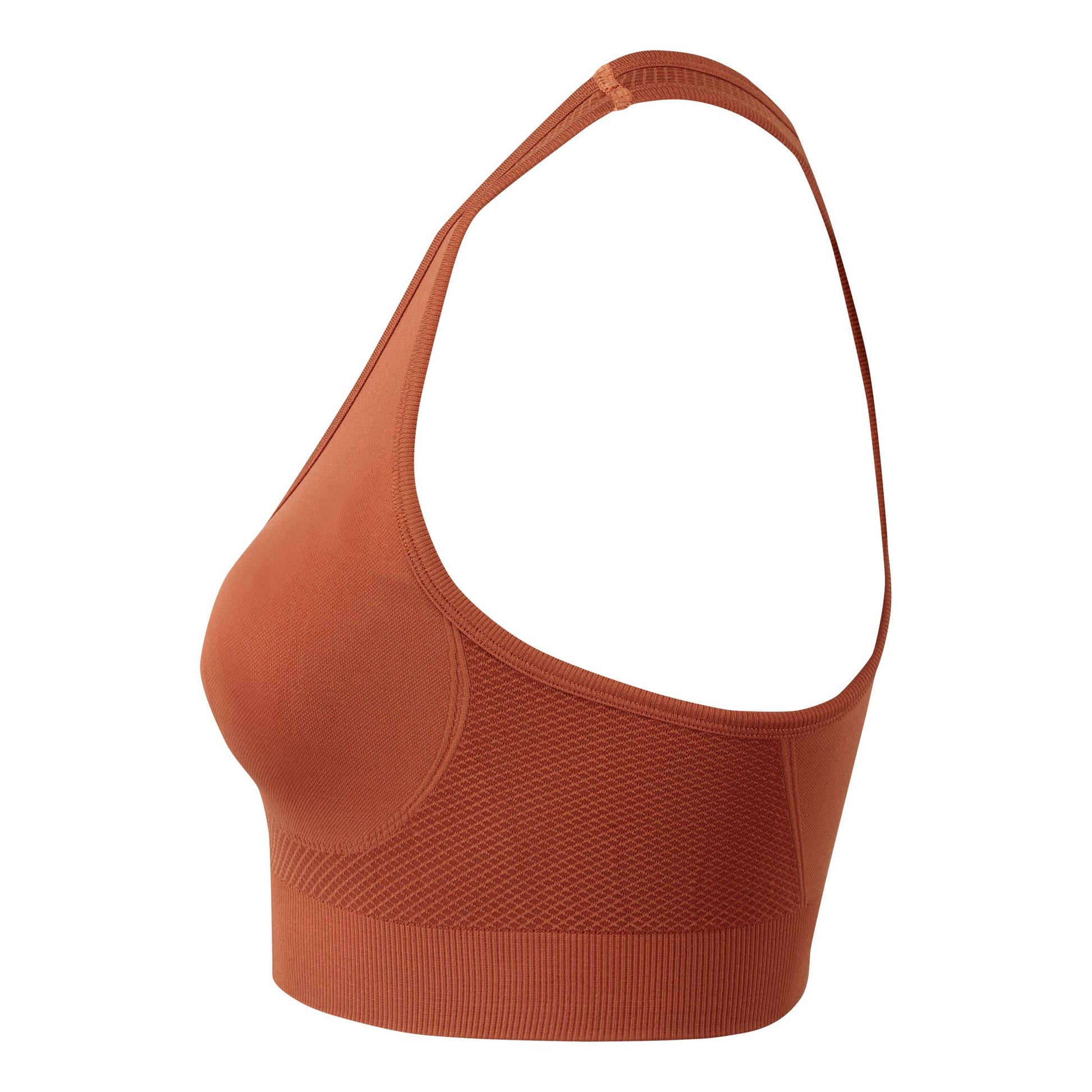 Rust - Back - TriDri Womens-Ladies Seamless 3D Fit Multi-Sport Solid Colour Sculpt Sports Bra