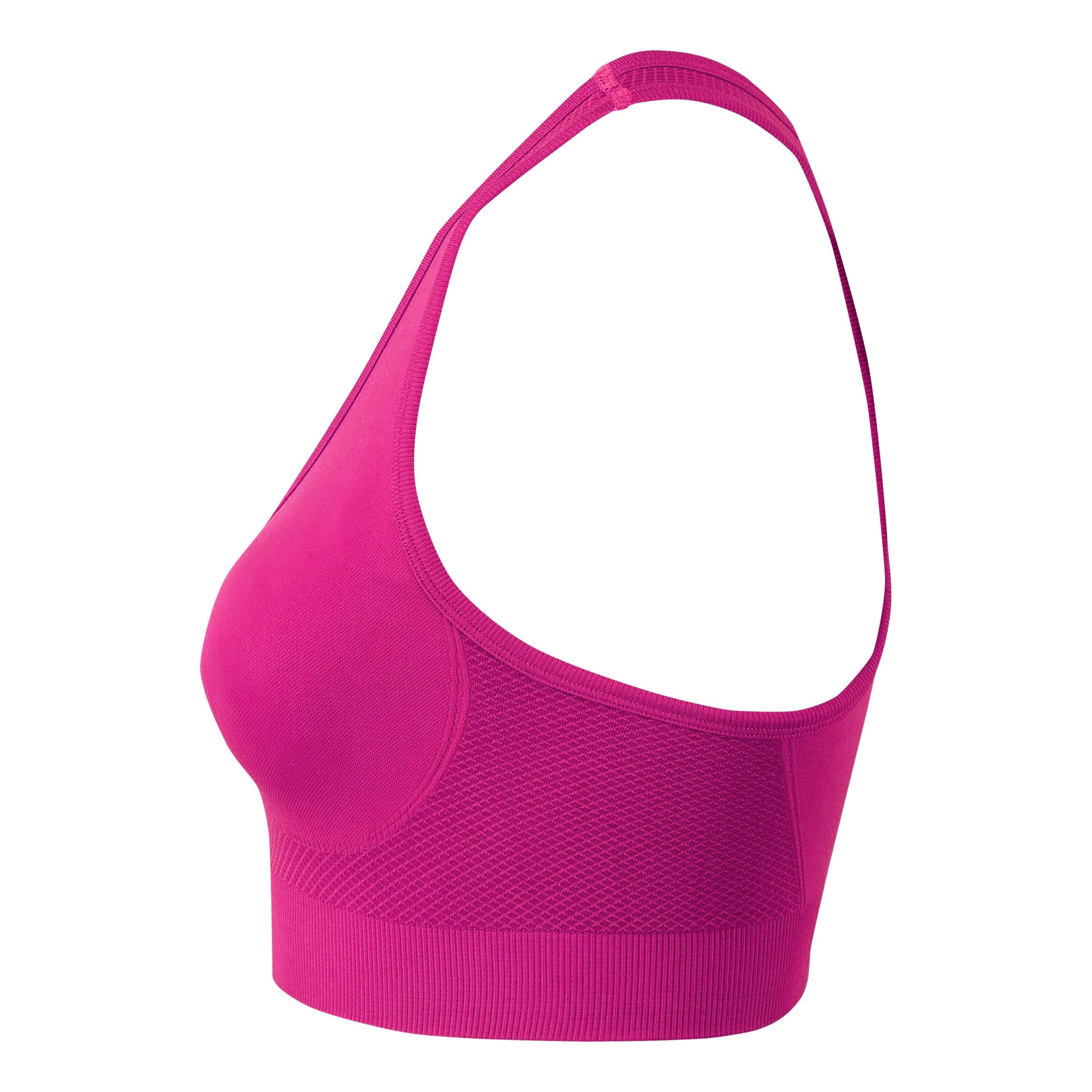 Fuchsia - Back - TriDri Womens-Ladies Seamless 3D Fit Multi-Sport Solid Colour Sculpt Sports Bra