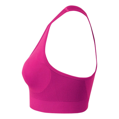 Fuchsia - Back - TriDri Womens-Ladies Seamless 3D Fit Multi-Sport Solid Colour Sculpt Sports Bra