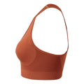 Rust - Back - TriDri Womens-Ladies Seamless 3D Fit Multi-Sport Solid Colour Sculpt Sports Bra