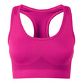 Fuchsia - Front - TriDri Womens-Ladies Seamless 3D Fit Multi-Sport Solid Colour Sculpt Sports Bra