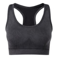 Black Denim - Front - TriDri Womens-Ladies Seamless 3D Fit Multi-Sport Denim Look Sports Bra