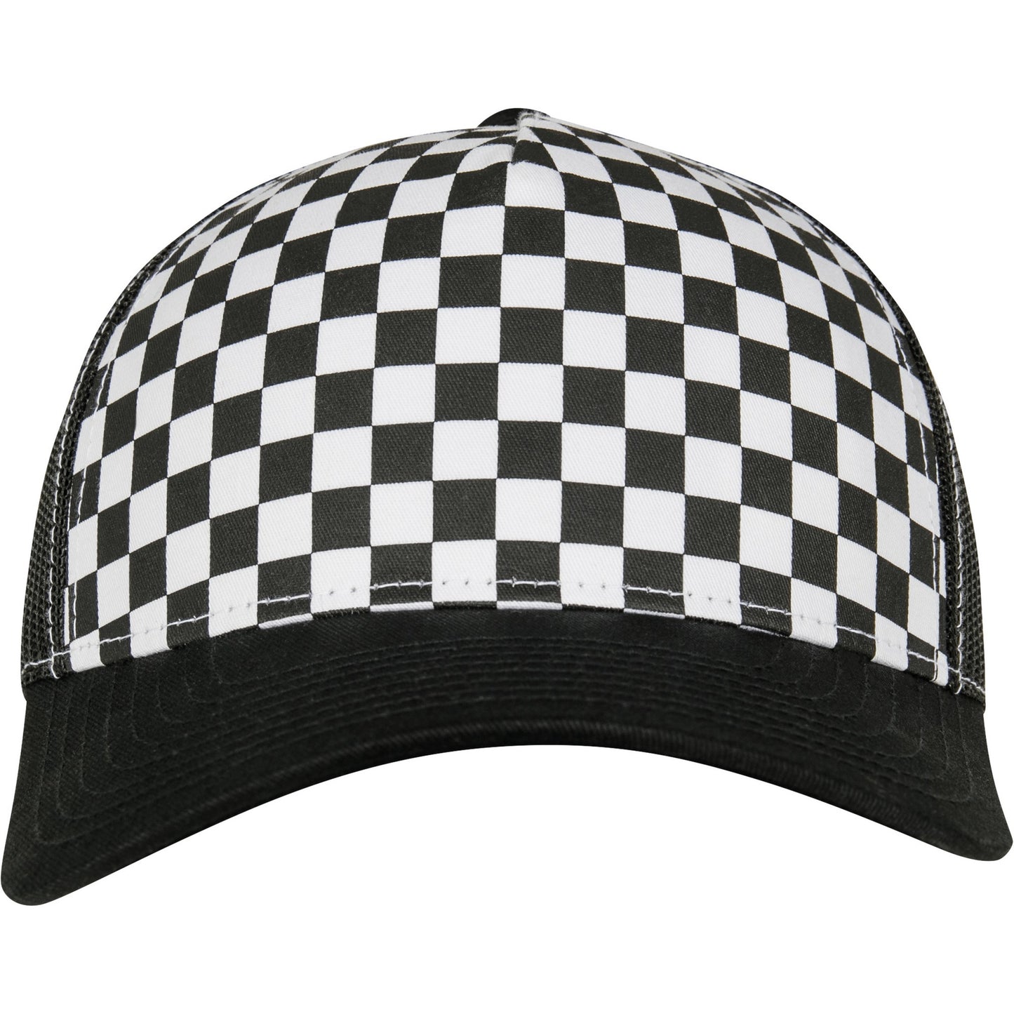 Black-White - Back - Flexfit by Yupoong Checkerboard Retro Trucker Cap