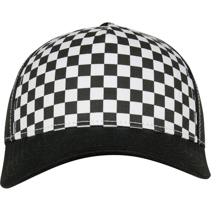 Black-White - Back - Flexfit by Yupoong Checkerboard Retro Trucker Cap