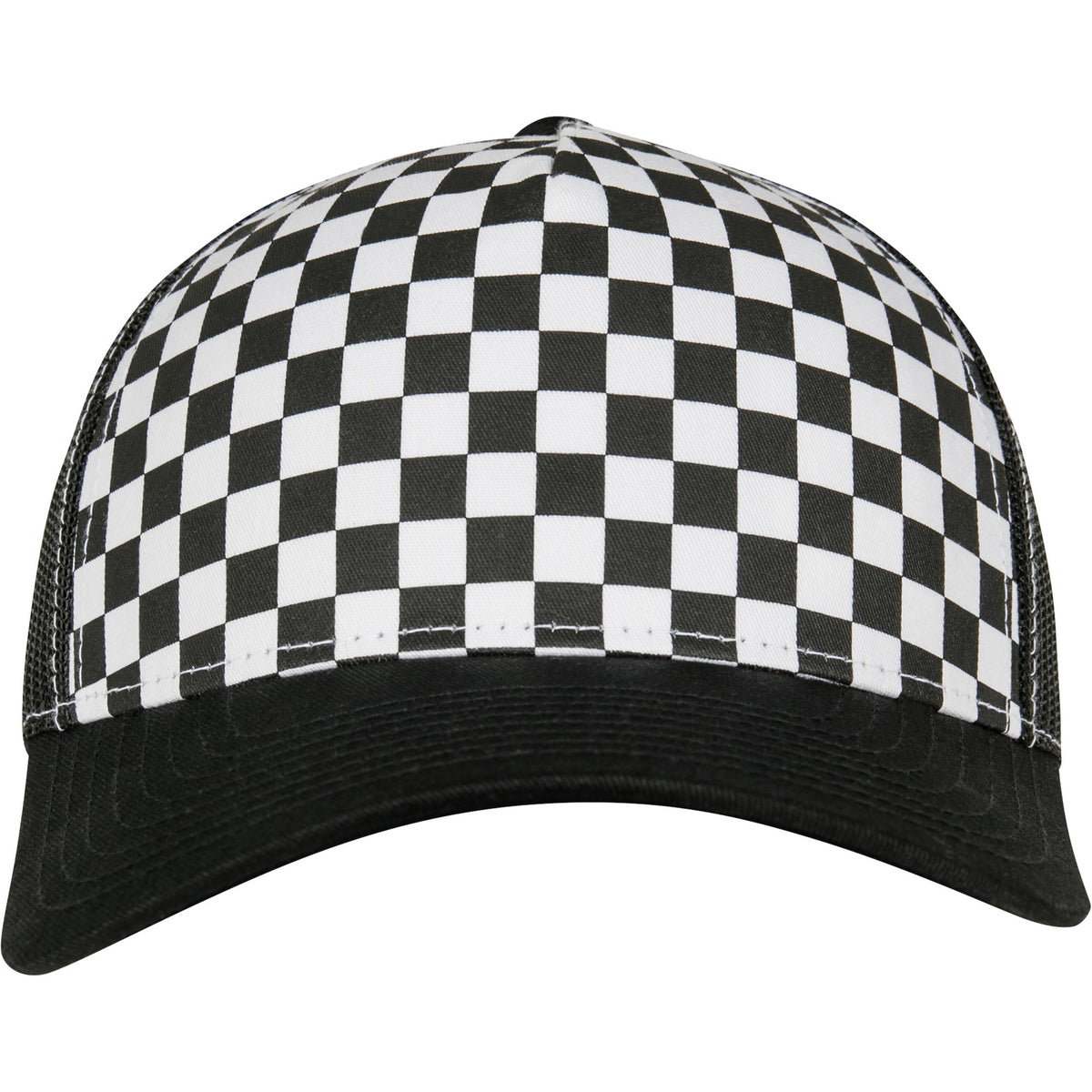 Black-White - Back - Flexfit by Yupoong Checkerboard Retro Trucker Cap