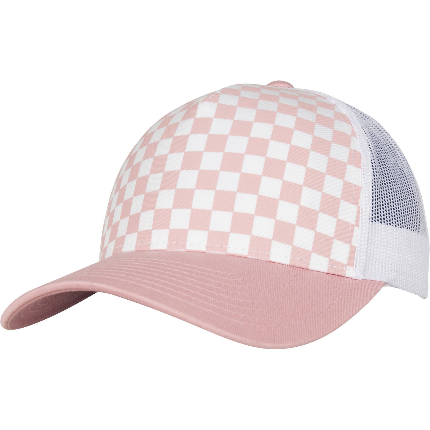 Light Rose-White - Front - Flexfit by Yupoong Checkerboard Retro Trucker Cap