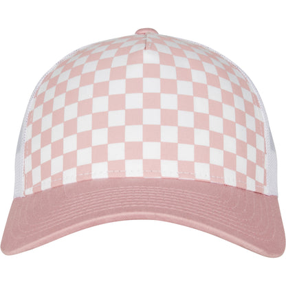 Light Rose-White - Back - Flexfit by Yupoong Checkerboard Retro Trucker Cap