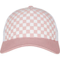 Light Rose-White - Back - Flexfit by Yupoong Checkerboard Retro Trucker Cap