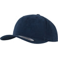 Navy - Front - Flexfit by Yupoong Brushed Twill Mid-Profile Cap