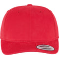 Red - Back - Flexfit by Yupoong Brushed Twill Mid-Profile Cap