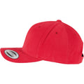 Red - Side - Flexfit by Yupoong Brushed Twill Mid-Profile Cap