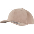 Khaki - Front - Flexfit by Yupoong Brushed Twill Mid-Profile Cap