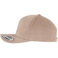 Khaki - Side - Flexfit by Yupoong Brushed Twill Mid-Profile Cap