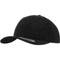 Black - Front - Flexfit by Yupoong Brushed Twill Mid-Profile Cap