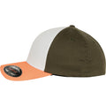 Neon Orange-White-Olive - Side - Flexfit by Yupoong 3-Tone Cap