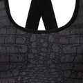 Crocodile Black - Side - TriDri Womens-Ladies Performance Animal Printed Medium Impact Sports Bra