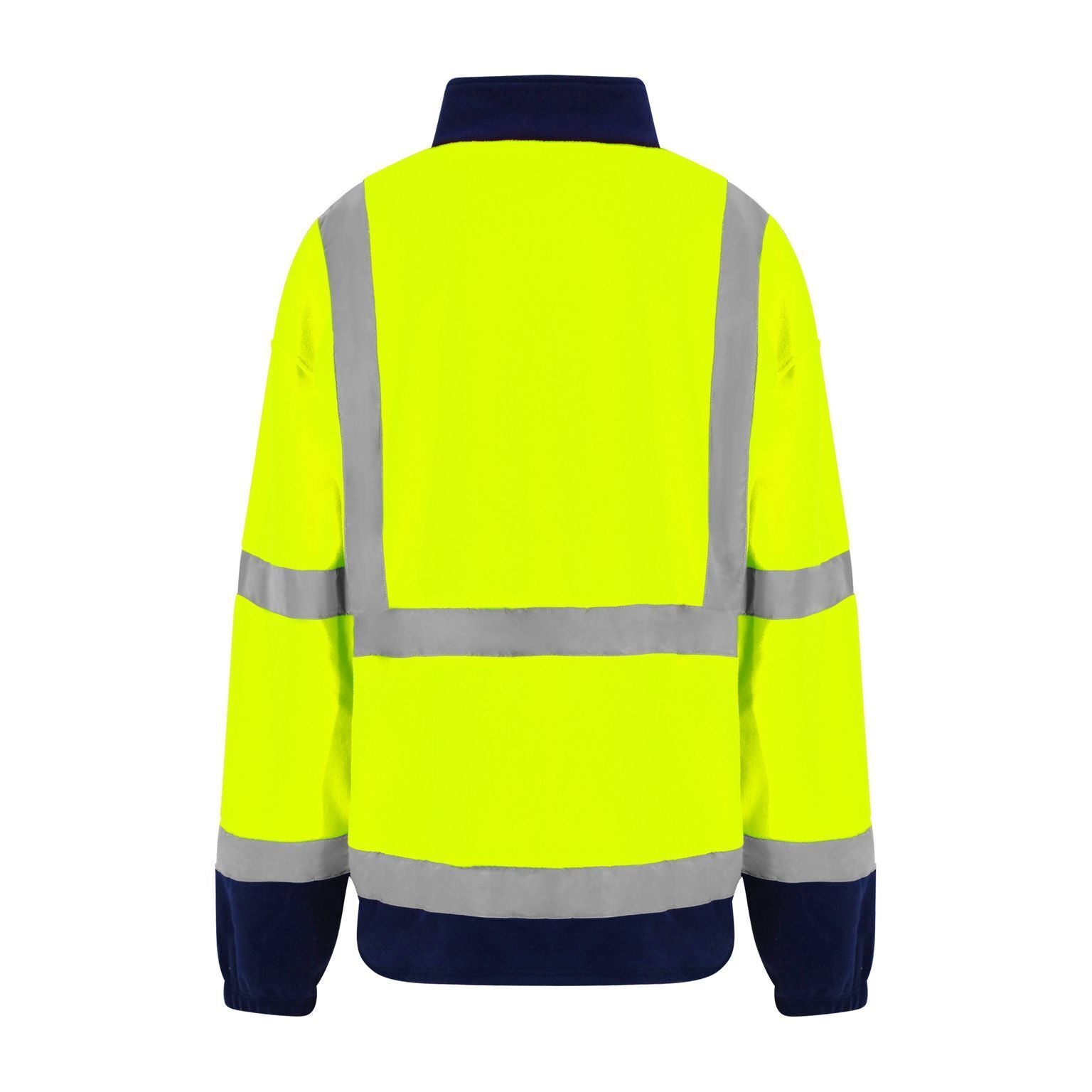 Yellow-Navy - Back - PRO RTX High Visibility Mens Full-Zip Fleece