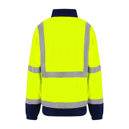 Yellow-Navy - Back - PRO RTX High Visibility Mens Full-Zip Fleece