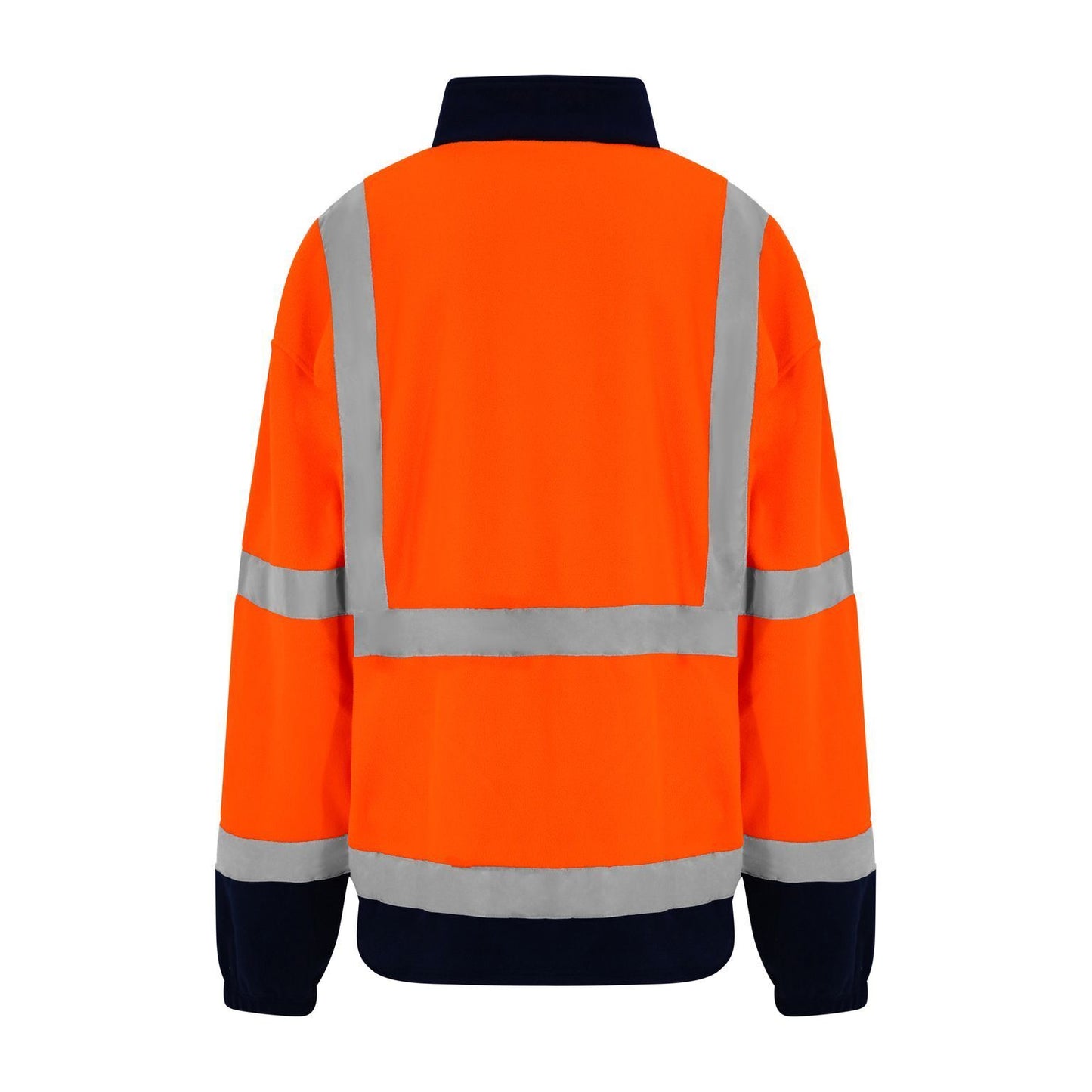 Orange-Navy - Back - PRO RTX High Visibility Mens Full-Zip Fleece