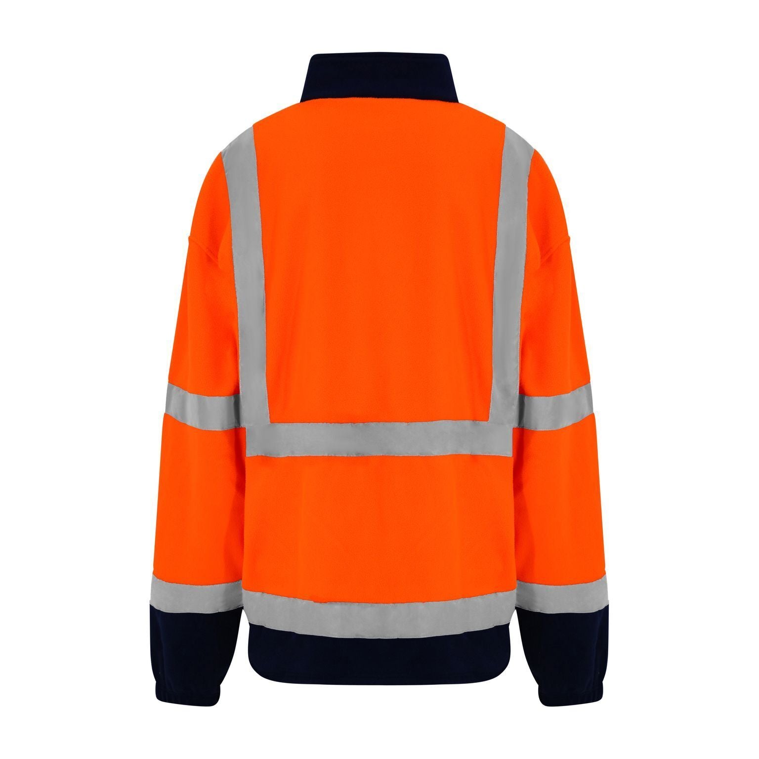 Orange-Navy - Back - PRO RTX High Visibility Mens Full-Zip Fleece