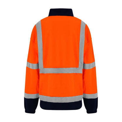 Orange-Navy - Back - PRO RTX High Visibility Mens Full-Zip Fleece