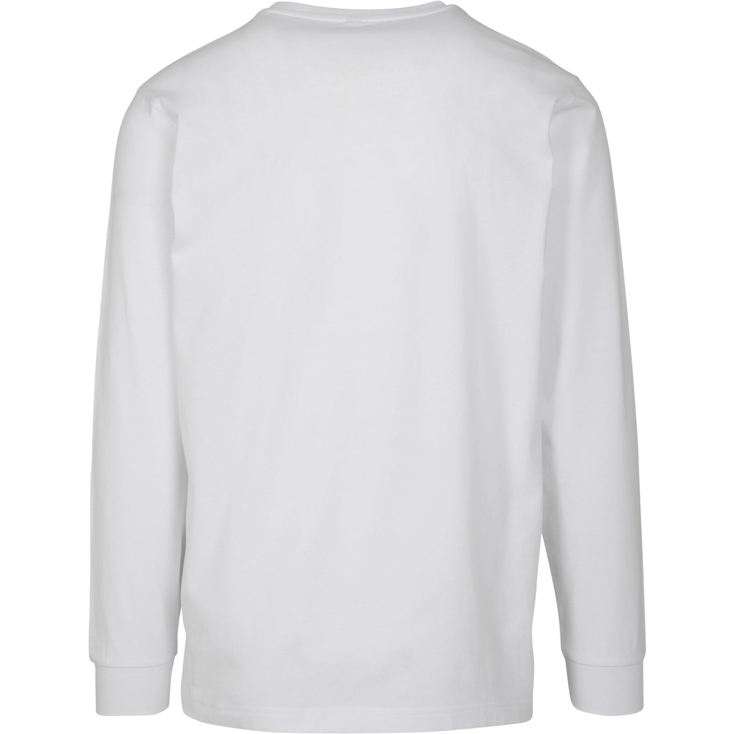 White - Back - Build Your Brand Mens Long Sleeve Jumper
