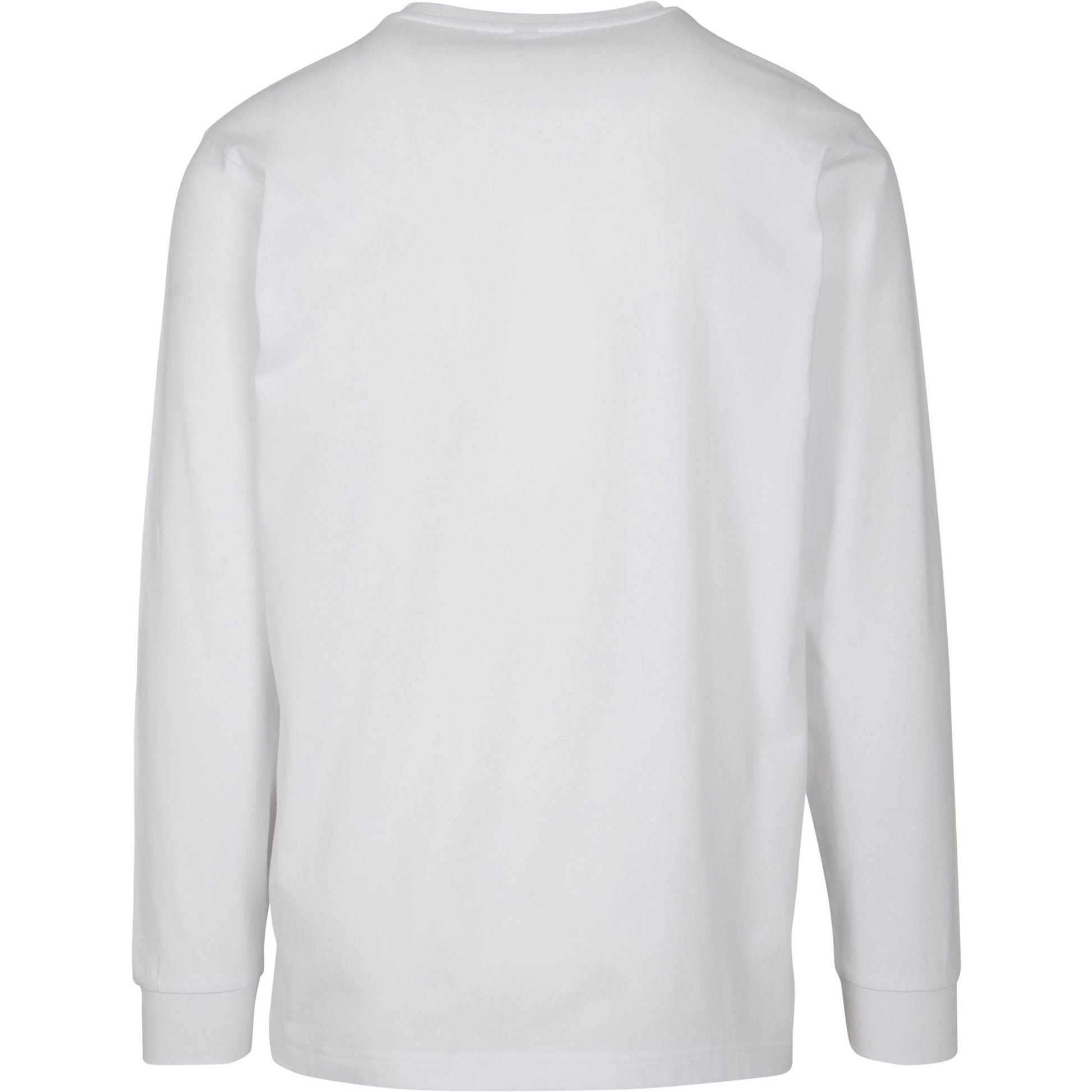 White - Back - Build Your Brand Mens Long Sleeve Jumper