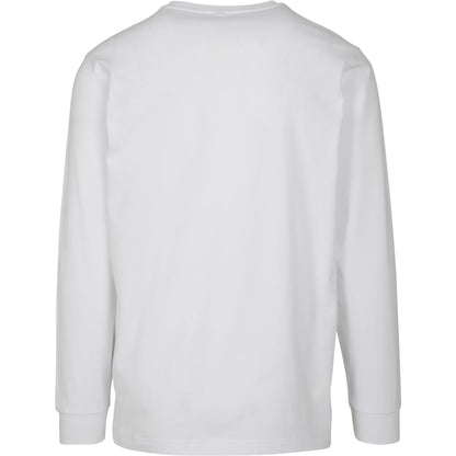 White - Back - Build Your Brand Mens Long Sleeve Jumper