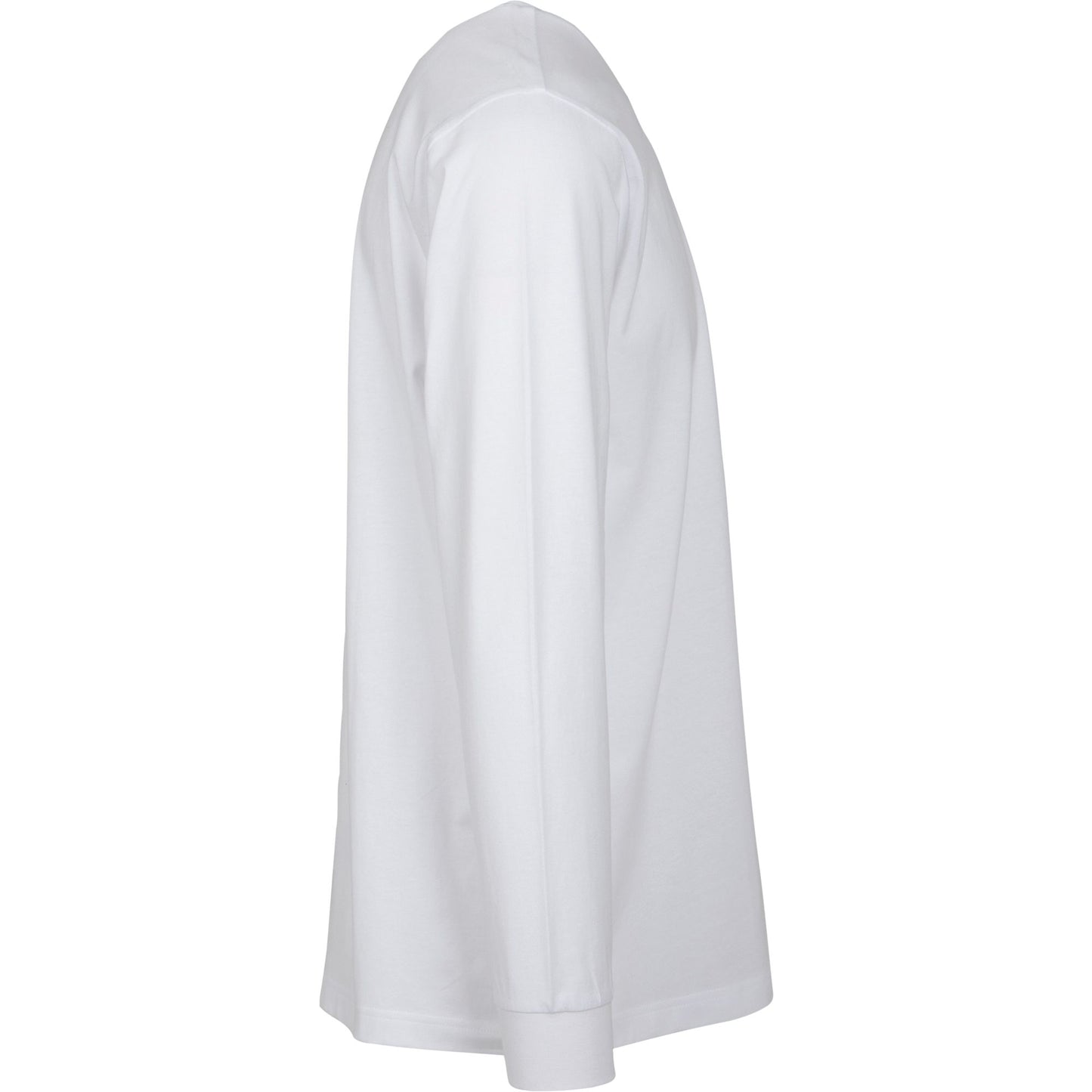 White - Side - Build Your Brand Mens Long Sleeve Jumper