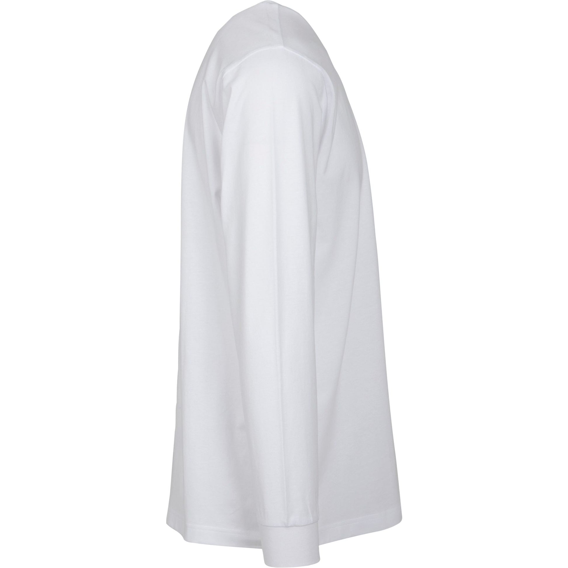 White - Side - Build Your Brand Mens Long Sleeve Jumper