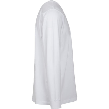 White - Side - Build Your Brand Mens Long Sleeve Jumper