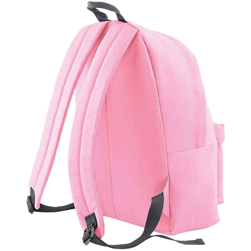 Classic Pink-Graphite Grey - Back - Bagbase Original Plain Backpack