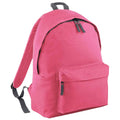 True Pink-Graphite - Front - Bagbase Original Plain Backpack