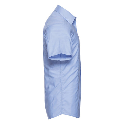 Oxford Blue - Side - Russell Collection Mens Oxford Easy-Care Tailored Shirt