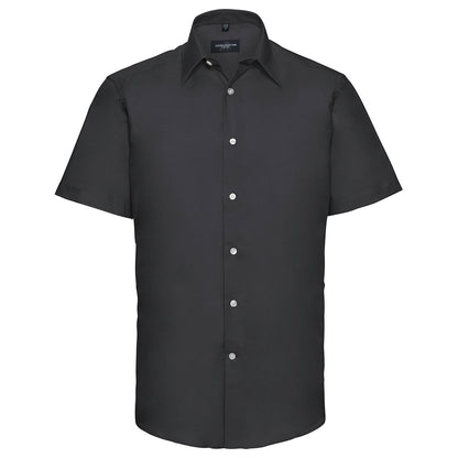 Black - Front - Russell Collection Mens Oxford Easy-Care Tailored Shirt