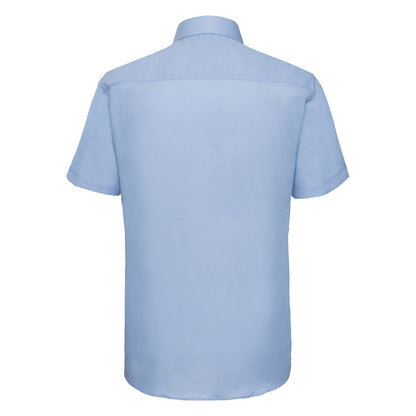 Oxford Blue - Back - Russell Collection Mens Oxford Easy-Care Tailored Shirt