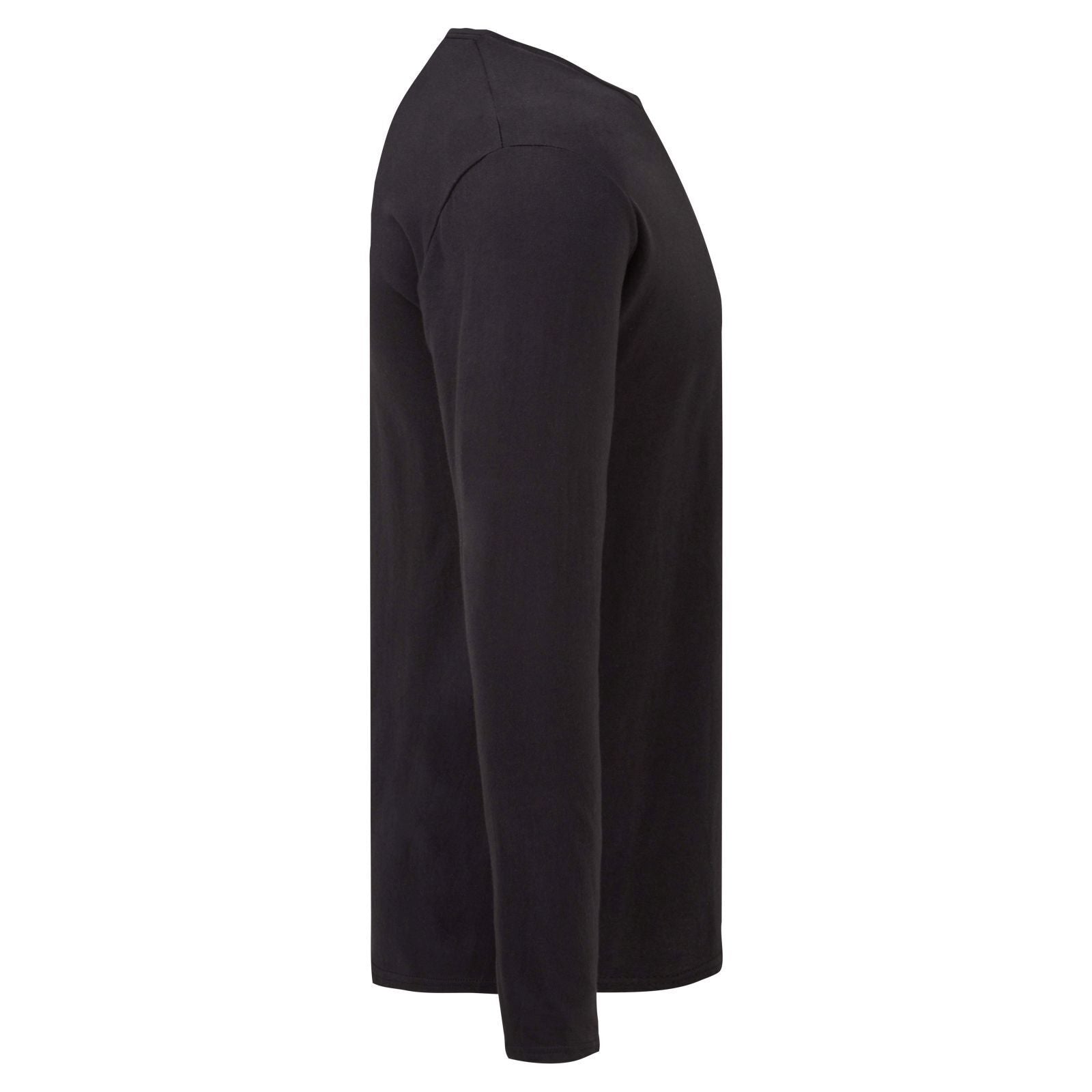 Black - Side - Fruit Of The Loom Mens Iconic 150 Long-Sleeved T-Shirt