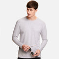 Grey Heather - Side - Fruit Of The Loom Mens Iconic 150 Long-Sleeved T-Shirt