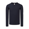 Deep Navy - Front - Fruit Of The Loom Mens Iconic 150 Long-Sleeved T-Shirt