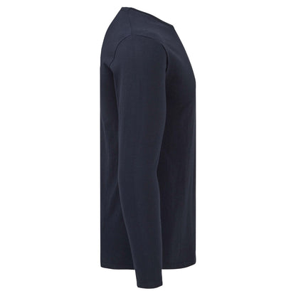 Deep Navy - Side - Fruit Of The Loom Mens Iconic 150 Long-Sleeved T-Shirt